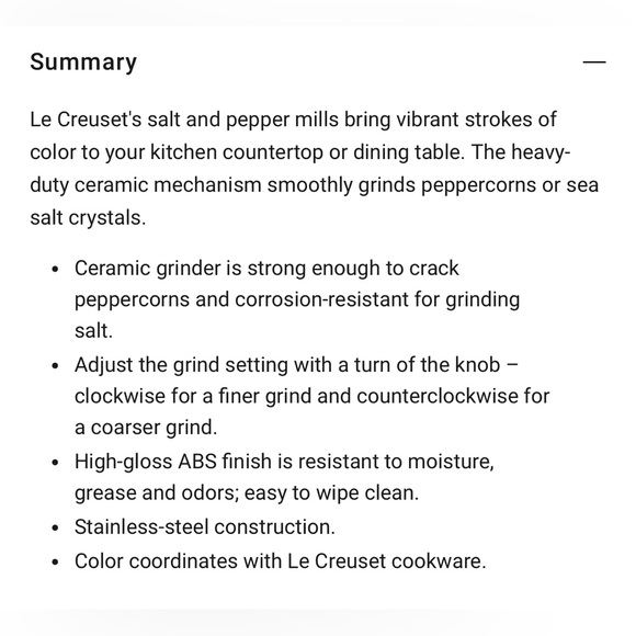 LE CREUSET 8 1/4” Cerise Red Salt & Pepper Mills Orig $100 Excellent Condition - Picture 3 of 9